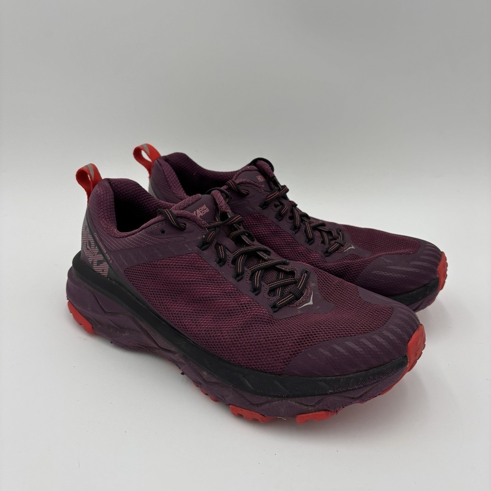 Hoka One One Womens Challenger ATR 5 Running Shoes Plum/Poppy Red 8.5 D